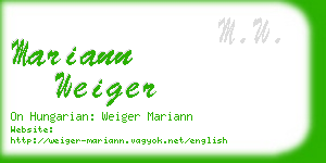 mariann weiger business card